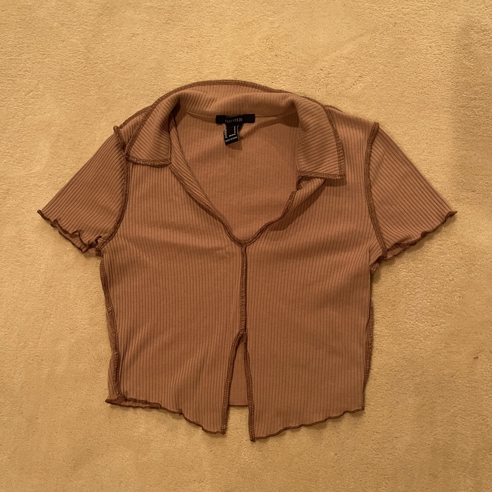 Forever 21 Cropped Polo Top